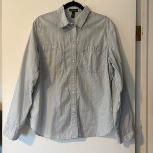 Ralph Lauren Polo Jean Western Shirt Womens Size 12‎ Blue stripe 100% Cotton